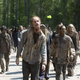 Zombies in AMC's The Walking Dead, walking in the middle of the street.